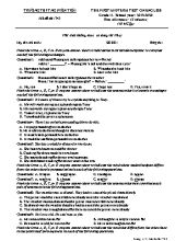 Đề kiểm tra học kỳ I môn Tiếng Anh Lớp 11 - Mã đề 743 - Năm học 2019-2020 - Trường THPT Nguyễn Trãi